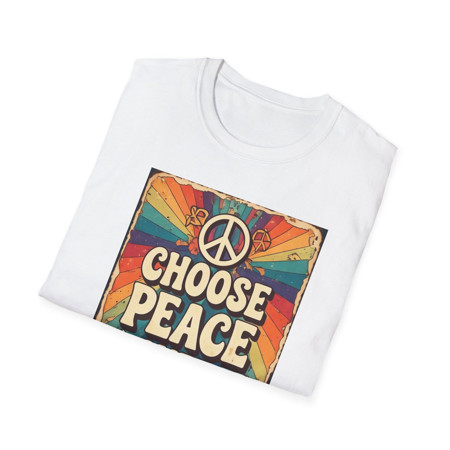 Choose Peace Over War T-Shirt | Retro Hippie Peace Sign Design