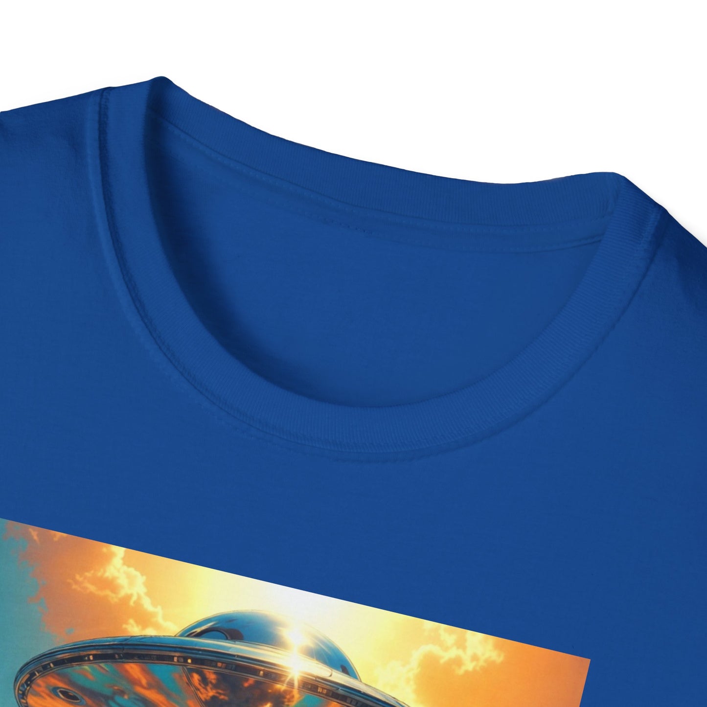 Rainbow UFO Abduction Girl T-Shirt | Psychedelic Daisy Field Print
