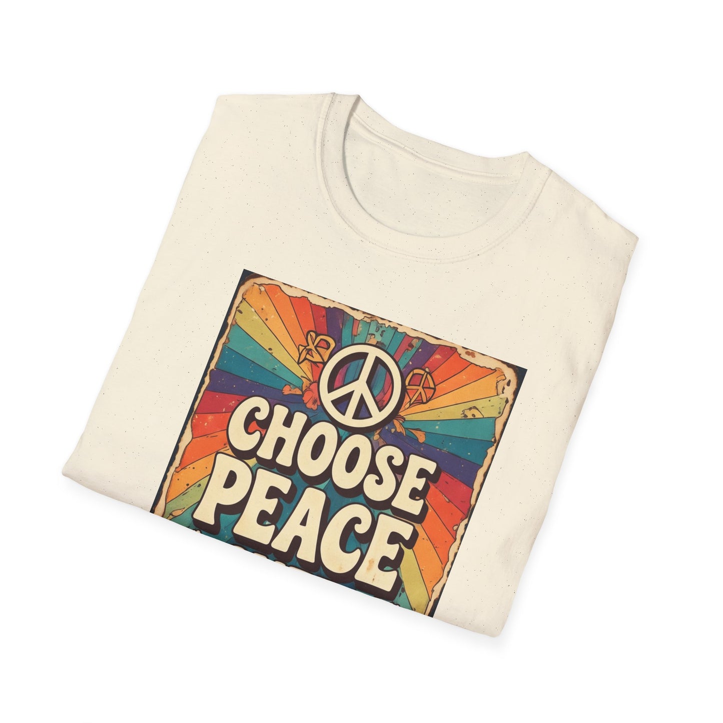 Choose Peace Over War T-Shirt | Retro Hippie Peace Sign Design