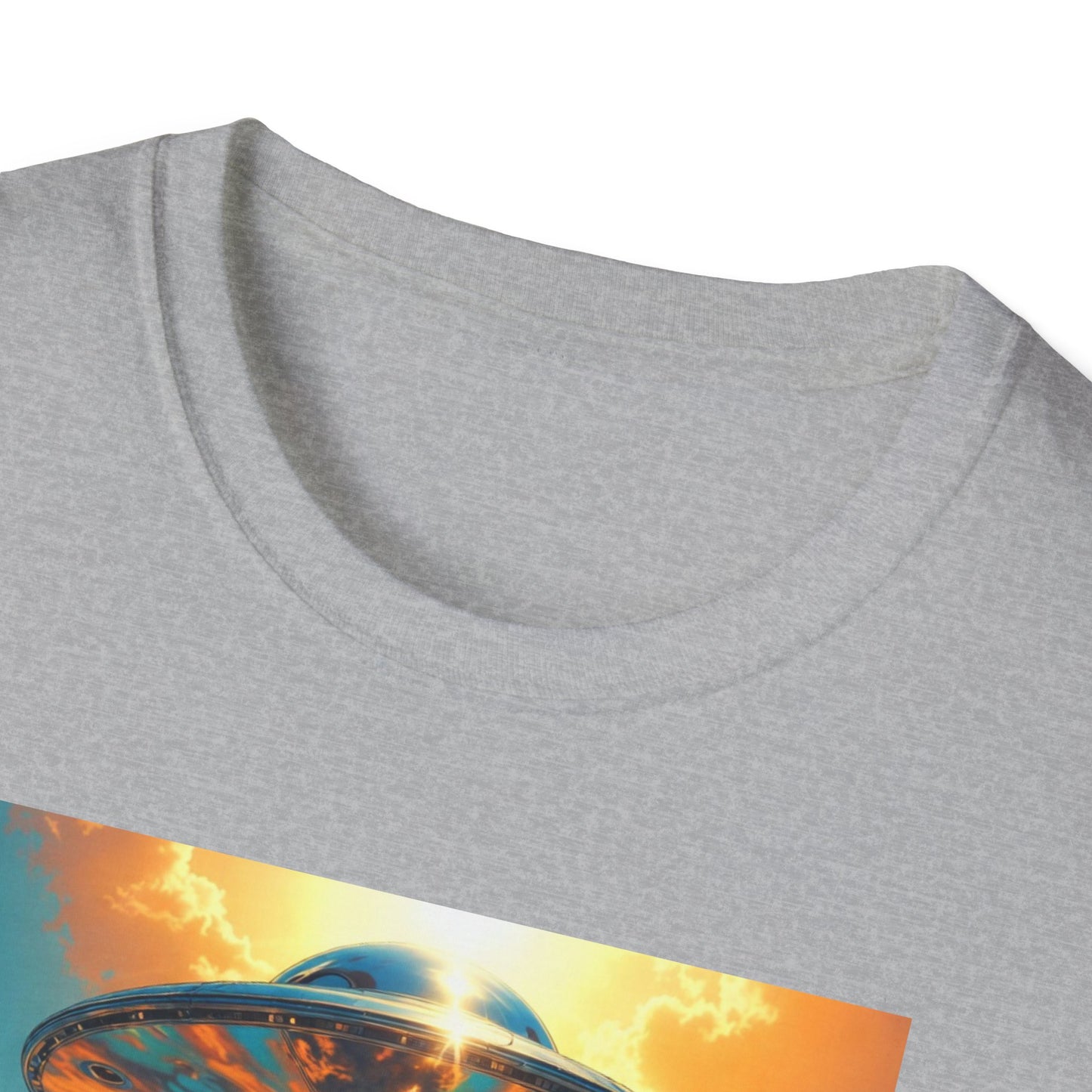 Rainbow UFO Abduction Girl T-Shirt | Psychedelic Daisy Field Print