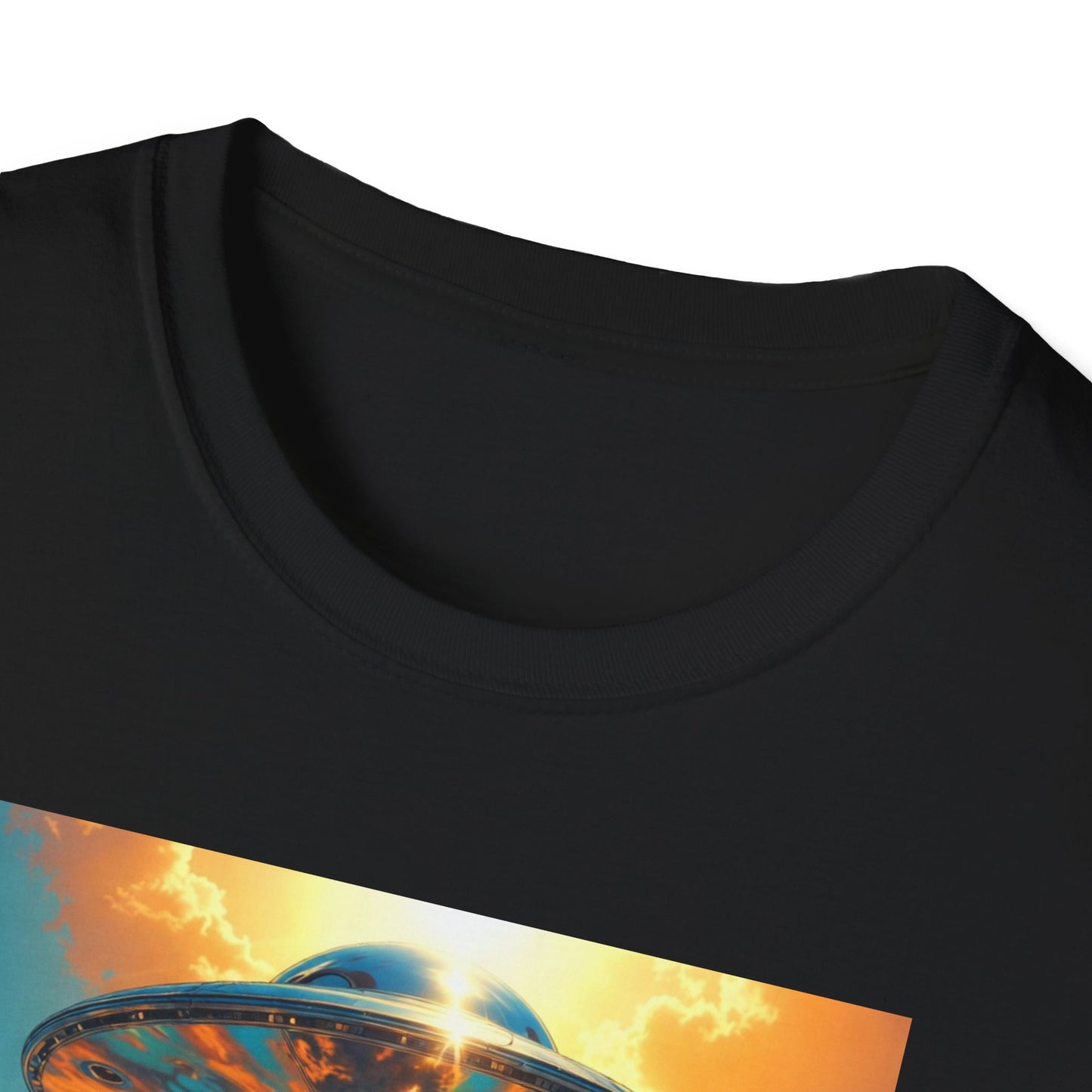 Rainbow UFO Abduction Girl T-Shirt | Psychedelic Daisy Field Print