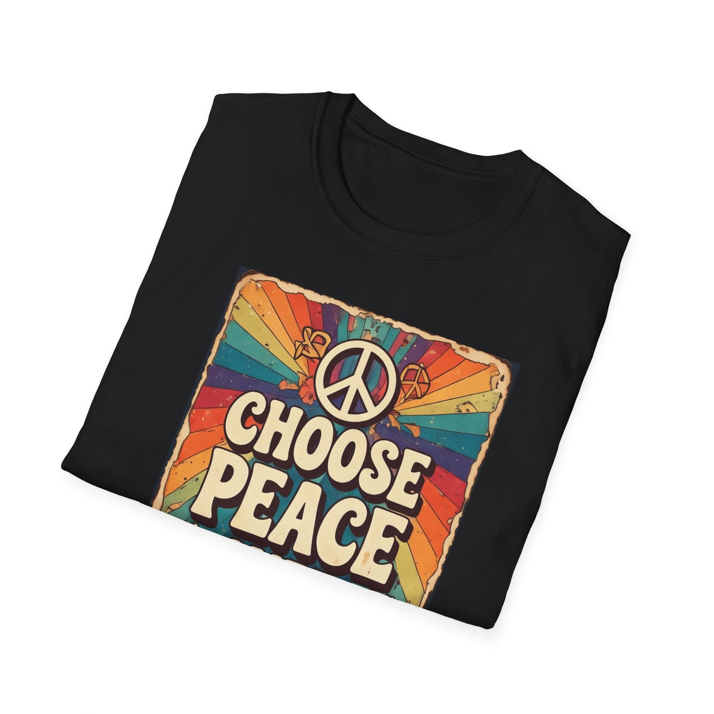 Choose Peace Over War T-Shirt | Retro Hippie Peace Sign Design