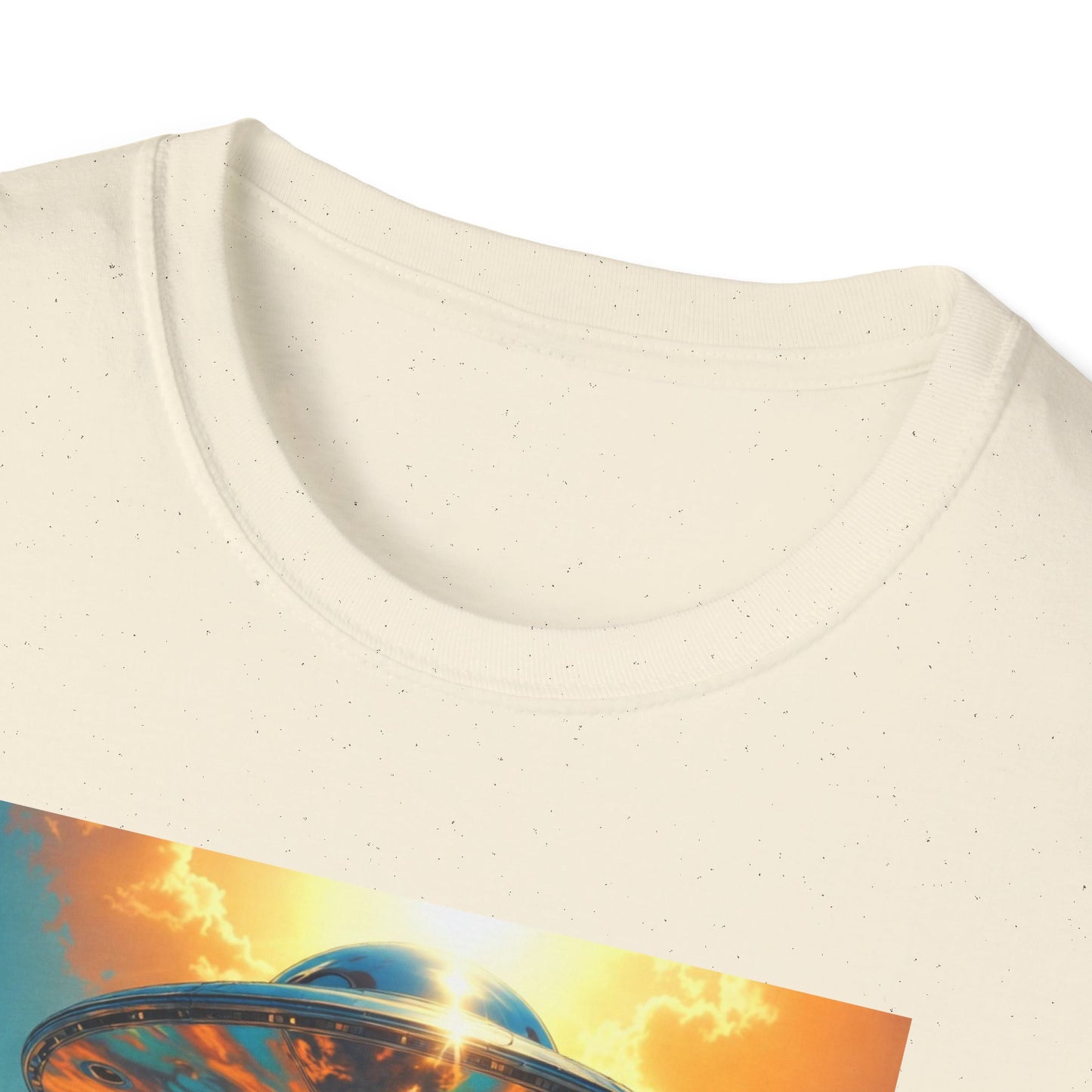 Rainbow UFO Abduction Girl T-Shirt | Psychedelic Daisy Field Print