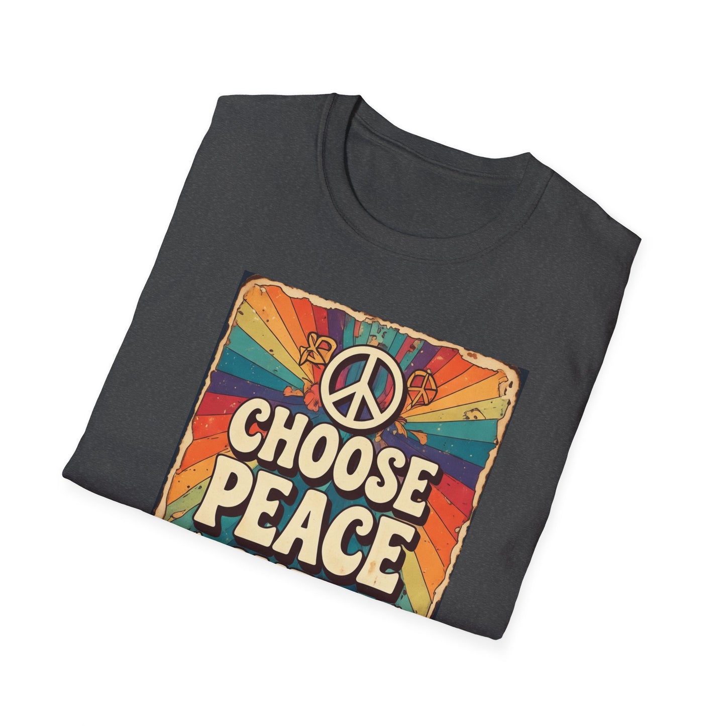 Choose Peace Over War T-Shirt | Retro Hippie Peace Sign Design