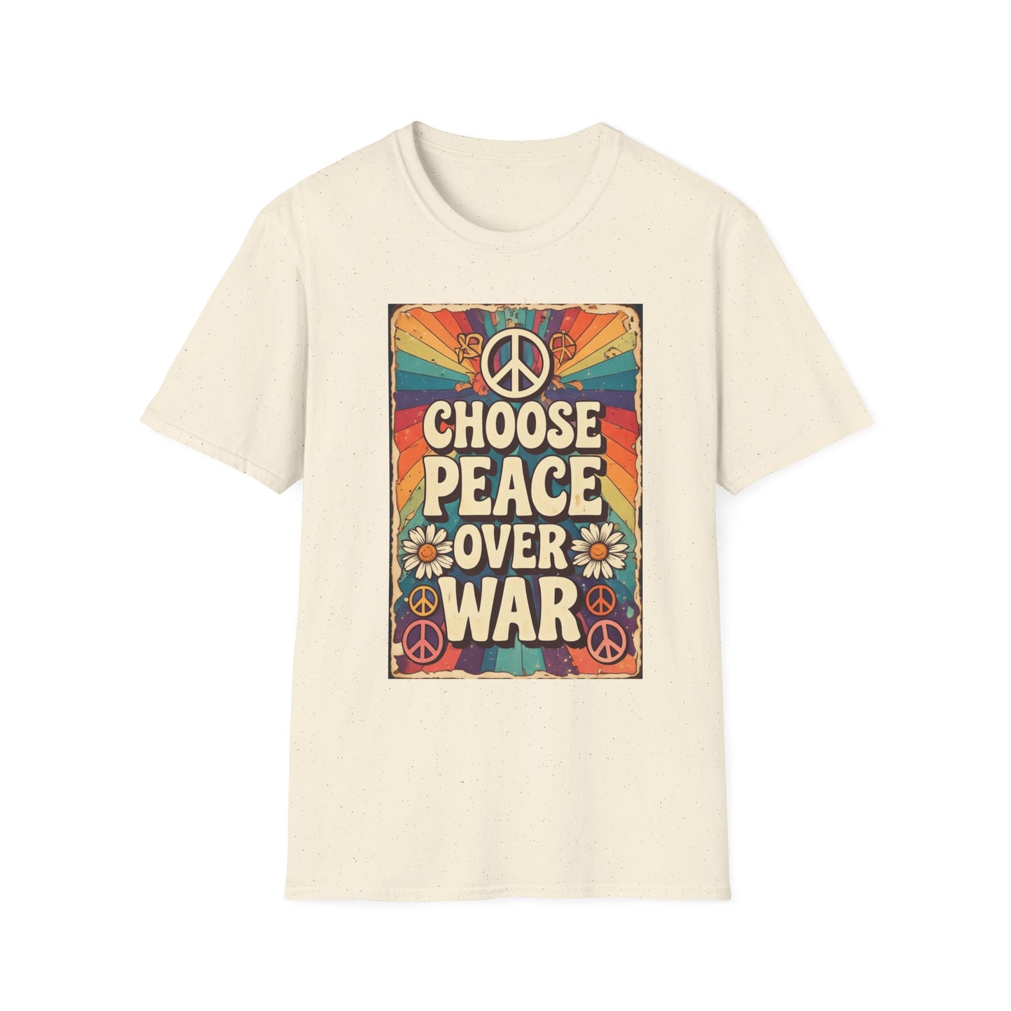 Choose Peace Over War T-Shirt | Retro Hippie Peace Sign Design