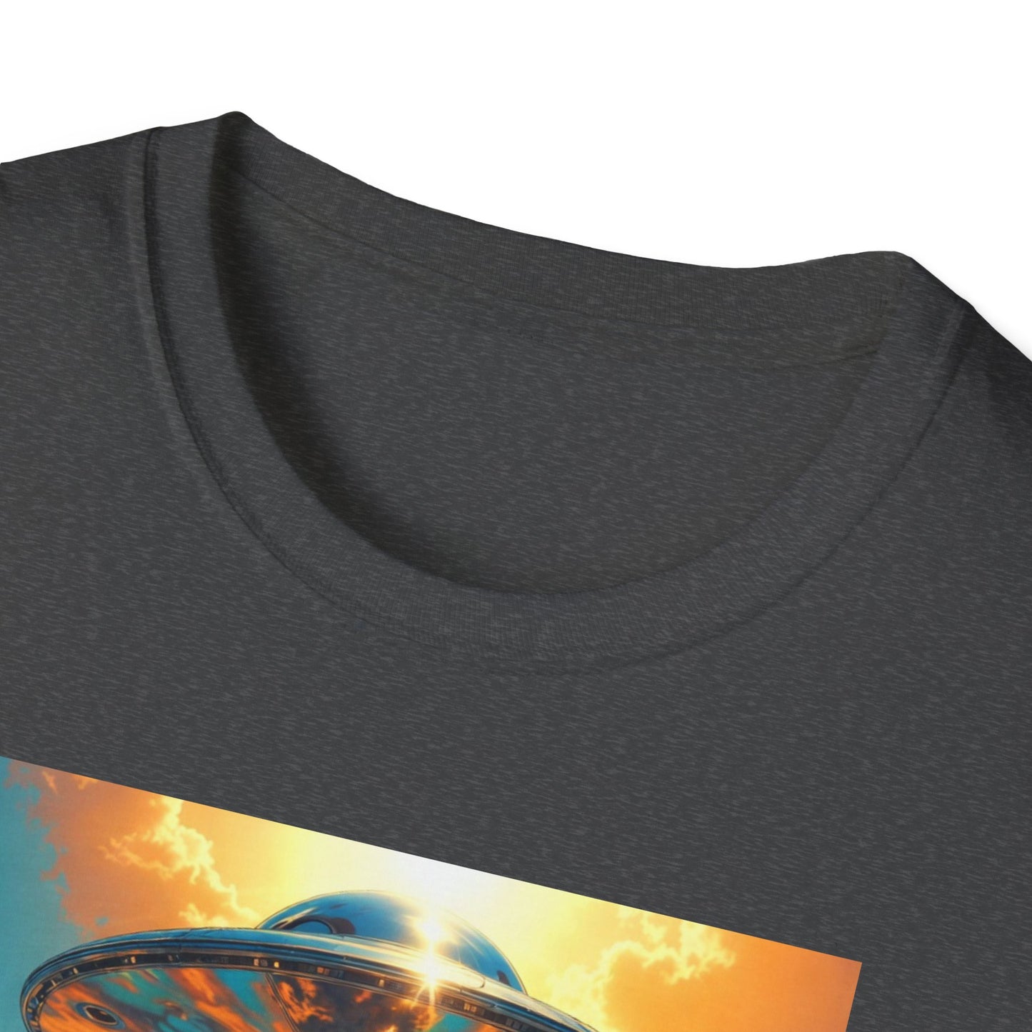 Rainbow UFO Abduction Girl T-Shirt | Psychedelic Daisy Field Print
