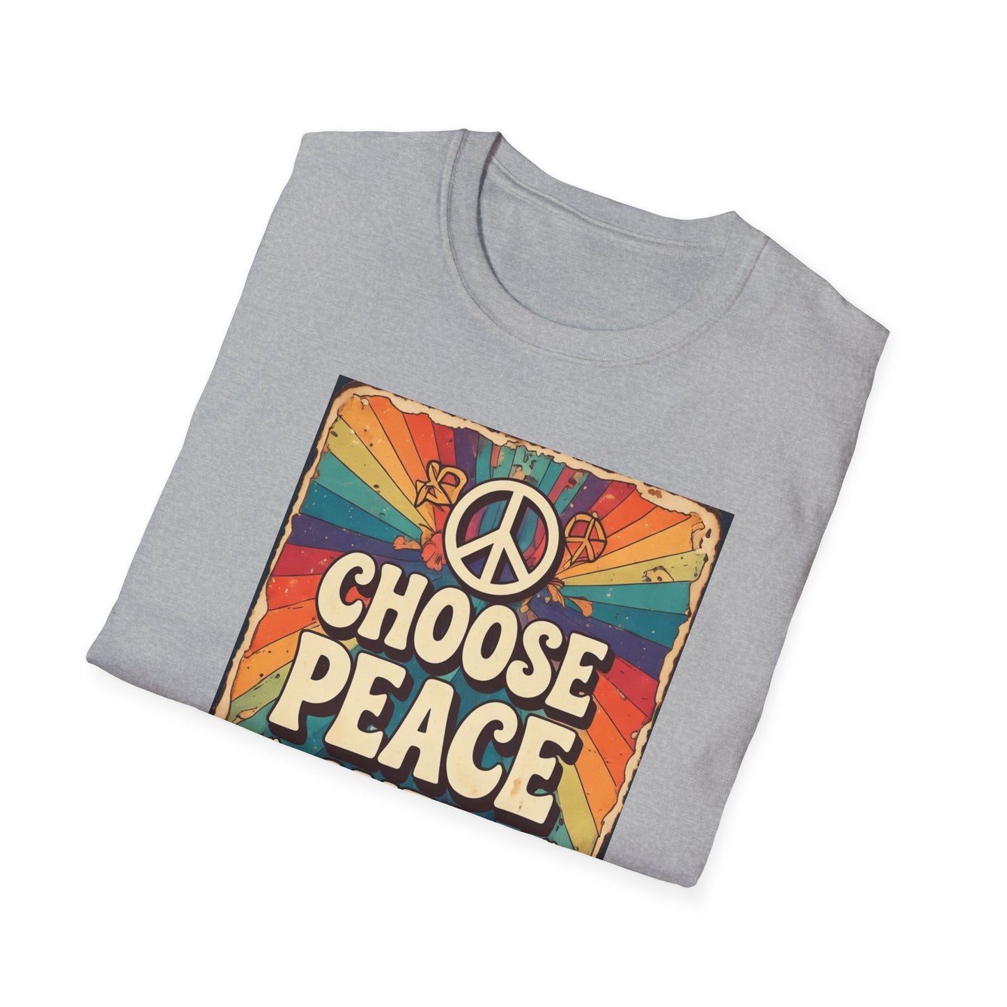 Choose Peace Over War T-Shirt | Retro Hippie Peace Sign Design