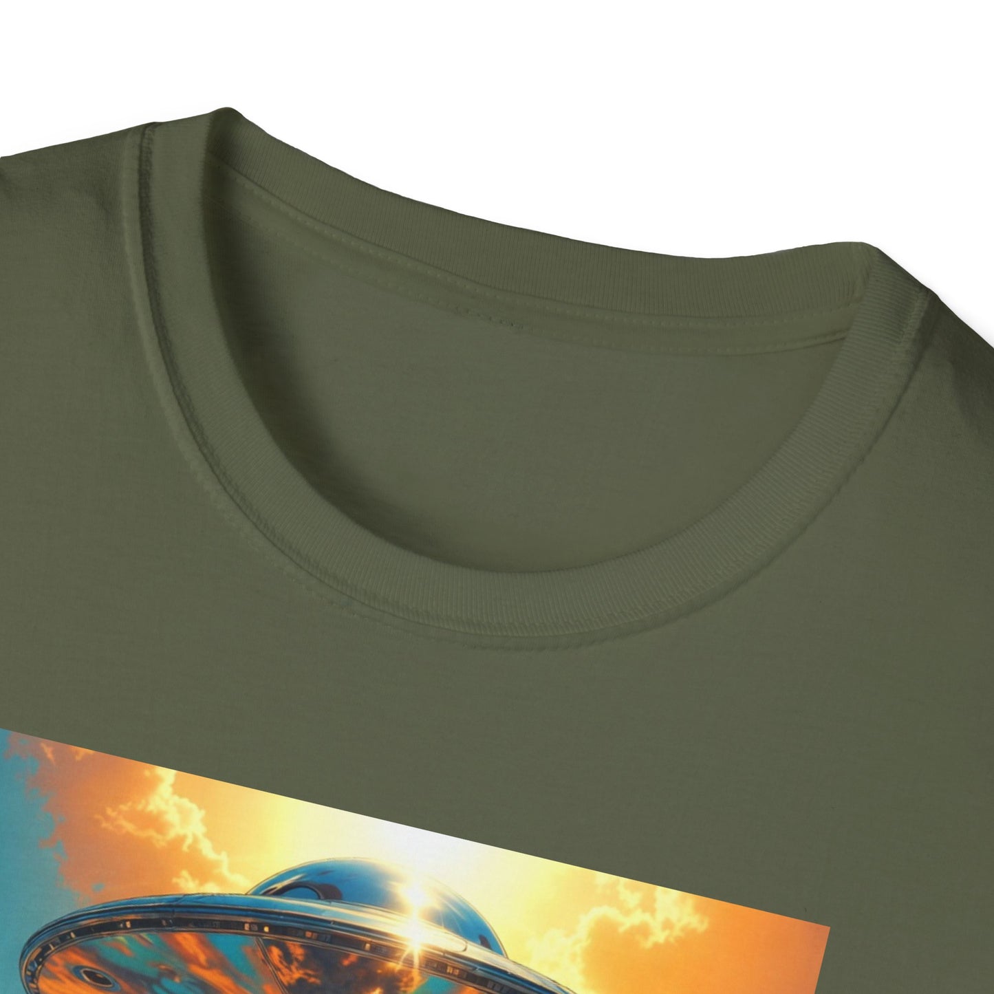 Rainbow UFO Abduction Girl T-Shirt | Psychedelic Daisy Field Print